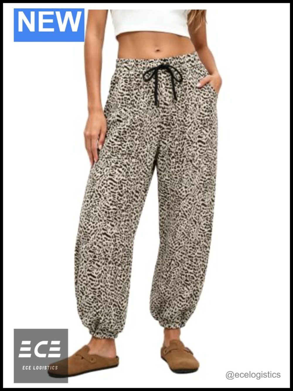 Barrel Leg Sweatpants High Waist Joggers with Pockets Drawstring